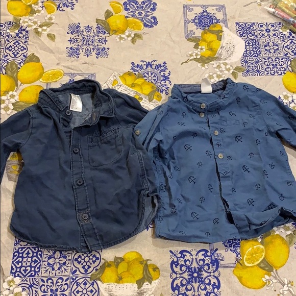 H&M Other - H&M Baby long sleeve button down shirts- 2 pack